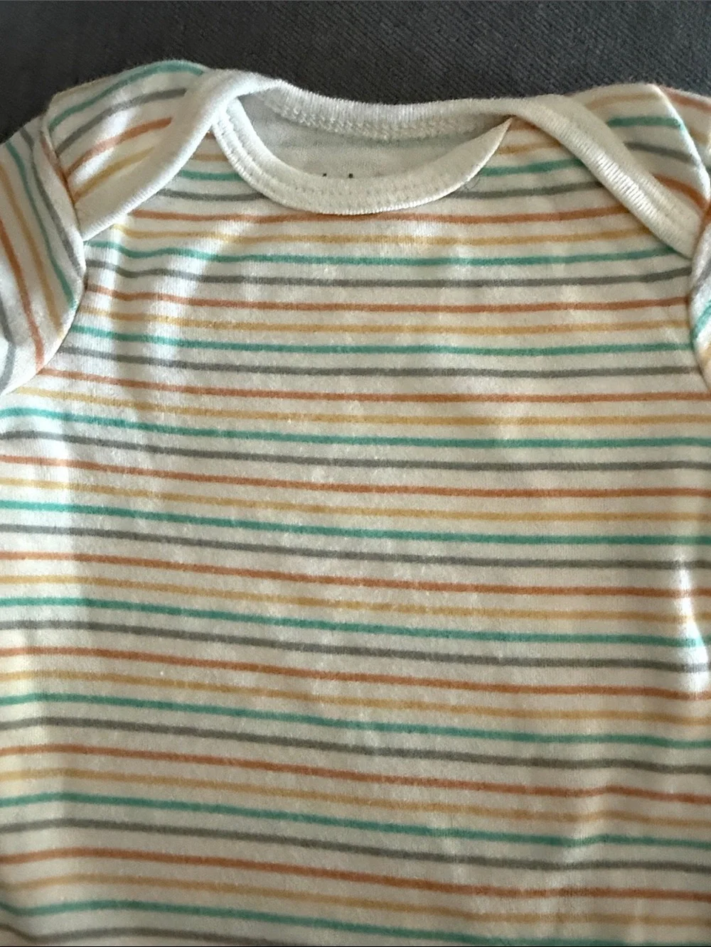 Baby Views White Baby One-Piece Bodysuit Set with Pastel Stripes